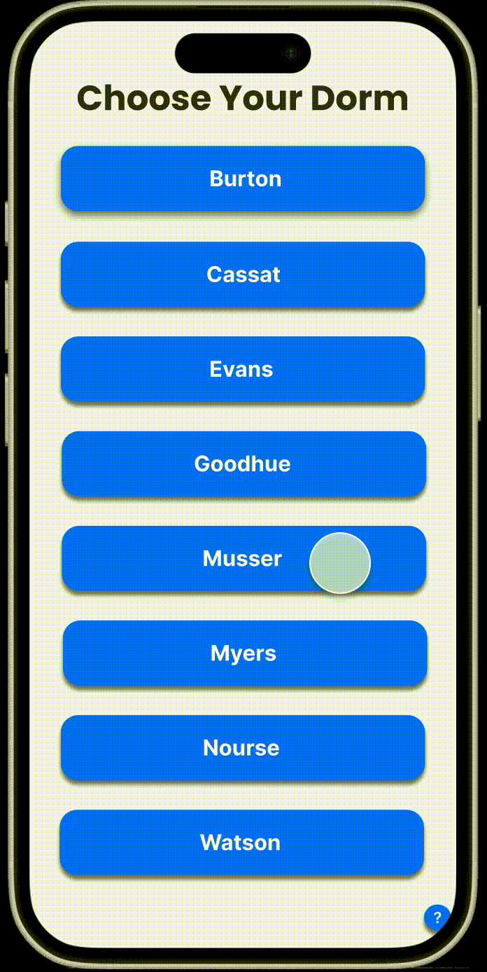 GIF showing the interaction flow of viewing available machines